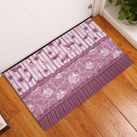 Hawaii Christmas In July Rubber Doormat Dusty Pink Mele Kalikimaka Sea Animals