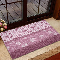 Hawaii Christmas In July Rubber Doormat Dusty Pink Mele Kalikimaka Sea Animals