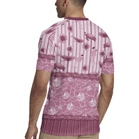 Hawaii Christmas In July Rugby Jersey Dusty Pink Mele Kalikimaka Sea Animals