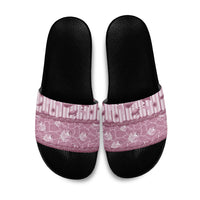 Hawaii Christmas In July Slide Sandals Dusty Pink Mele Kalikimaka Sea Animals