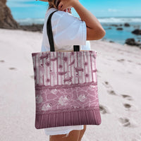 Hawaii Christmas In July Tote Bag Dusty Pink Mele Kalikimaka Sea Animals