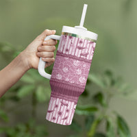 Hawaii Christmas In July Tumbler With Handle Dusty Pink Mele Kalikimaka Sea Animals