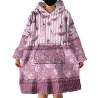 Hawaii Christmas In July Wearable Blanket Hoodie Dusty Pink Mele Kalikimaka Sea Animals