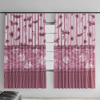 Hawaii Christmas In July Window Curtain Dusty Pink Mele Kalikimaka Sea Animals