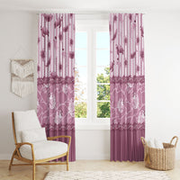 Hawaii Christmas In July Window Curtain Dusty Pink Mele Kalikimaka Sea Animals