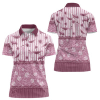 Hawaii Christmas In July Women Polo Shirt Dusty Pink Mele Kalikimaka Sea Animals