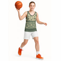 Hawaii Christmas In July Basketball Jersey Olive Green Mele Kalikimaka Sea Animals