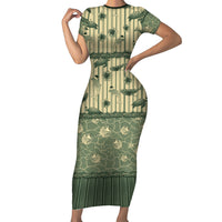 Hawaii Christmas In July Family Matching Short Sleeve Bodycon Dress and Hawaiian Shirt Olive Green Mele Kalikimaka Sea Animals