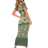 Hawaii Christmas In July Family Matching Short Sleeve Bodycon Dress and Hawaiian Shirt Olive Green Mele Kalikimaka Sea Animals