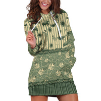 Hawaii Christmas In July Hoodie Dress Olive Green Mele Kalikimaka Sea Animals