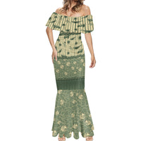 Hawaii Christmas In July Mermaid Dress Olive Green Mele Kalikimaka Sea Animals