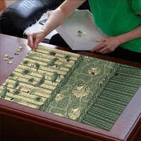 Hawaii Christmas In July Puzzle Olive Green Mele Kalikimaka Sea Animals