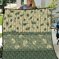 Hawaii Christmas In July Quilt Olive Green Mele Kalikimaka Sea Animals