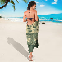 Hawaii Christmas In July Sarong Olive Green Mele Kalikimaka Sea Animals
