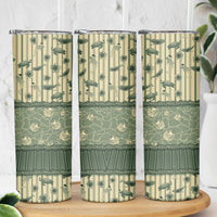 Hawaii Christmas In July Skinny Tumbler Olive Green Mele Kalikimaka Sea Animals