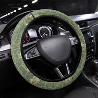 Hawaii Christmas In July Steering Wheel Cover Olive Green Mele Kalikimaka Sea Animals