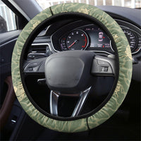 Hawaii Christmas In July Steering Wheel Cover Olive Green Mele Kalikimaka Sea Animals