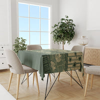 Hawaii Christmas In July Tablecloth Olive Green Mele Kalikimaka Sea Animals