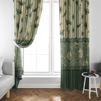 Hawaii Christmas In July Window Curtain Olive Green Mele Kalikimaka Sea Animals DT05 - Polynesian Pride