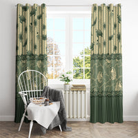 Hawaii Christmas In July Window Curtain Olive Green Mele Kalikimaka Sea Animals DT05 - Polynesian Pride