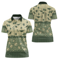 Hawaii Christmas In July Women Polo Shirt Olive Green Mele Kalikimaka Sea Animals
