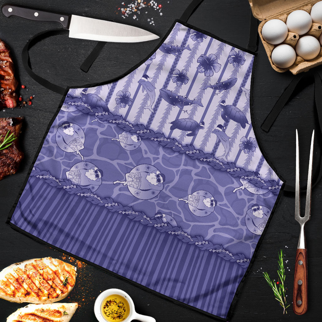 Hawaii Christmas In July Apron Amethyst Purple Mele Kalikimaka Sea Animals