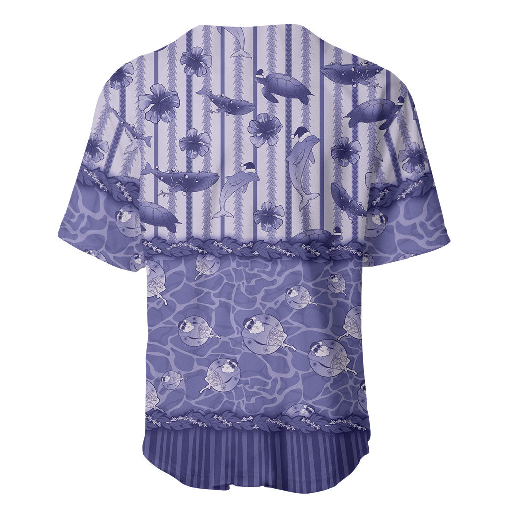 Hawaii Christmas In July Baseball Jersey Amethyst Purple Mele Kalikimaka Sea Animals