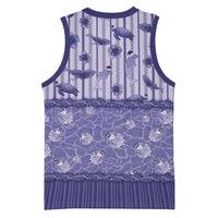 Hawaii Christmas In July Basketball Jersey Amethyst Purple Mele Kalikimaka Sea Animals