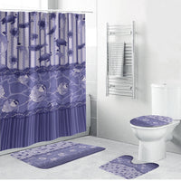 Hawaii Christmas In July Bathroom Set Amethyst Purple Mele Kalikimaka Sea Animals