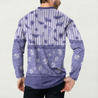 Hawaii Christmas In July Button Sweatshirt Amethyst Purple Mele Kalikimaka Sea Animals