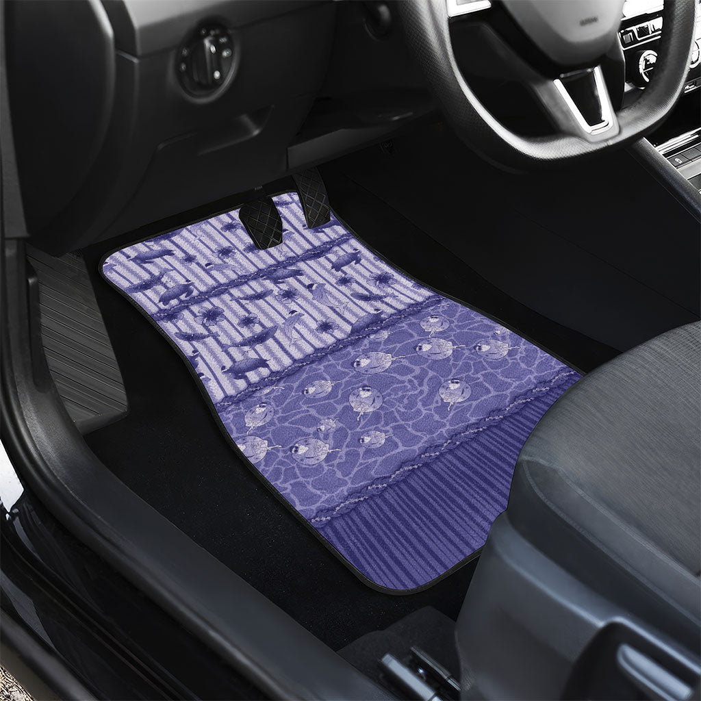 Hawaii Christmas In July Car Mats Amethyst Purple Mele Kalikimaka Sea Animals