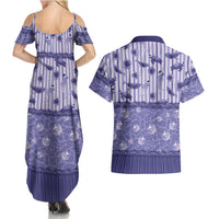 Hawaii Christmas In July Couples Matching Summer Maxi Dress and Hawaiian Shirt Amethyst Purple Mele Kalikimaka Sea Animals