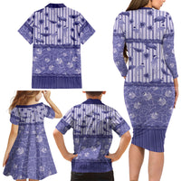 Hawaii Christmas In July Family Matching Long Sleeve Bodycon Dress and Hawaiian Shirt Amethyst Purple Mele Kalikimaka Sea Animals