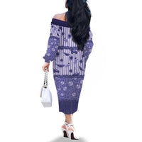 Hawaii Christmas In July Family Matching Off The Shoulder Long Sleeve Dress and Hawaiian Shirt Amethyst Purple Mele Kalikimaka Sea Animals
