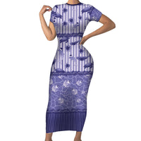 Hawaii Christmas In July Family Matching Short Sleeve Bodycon Dress and Hawaiian Shirt Amethyst Purple Mele Kalikimaka Sea Animals