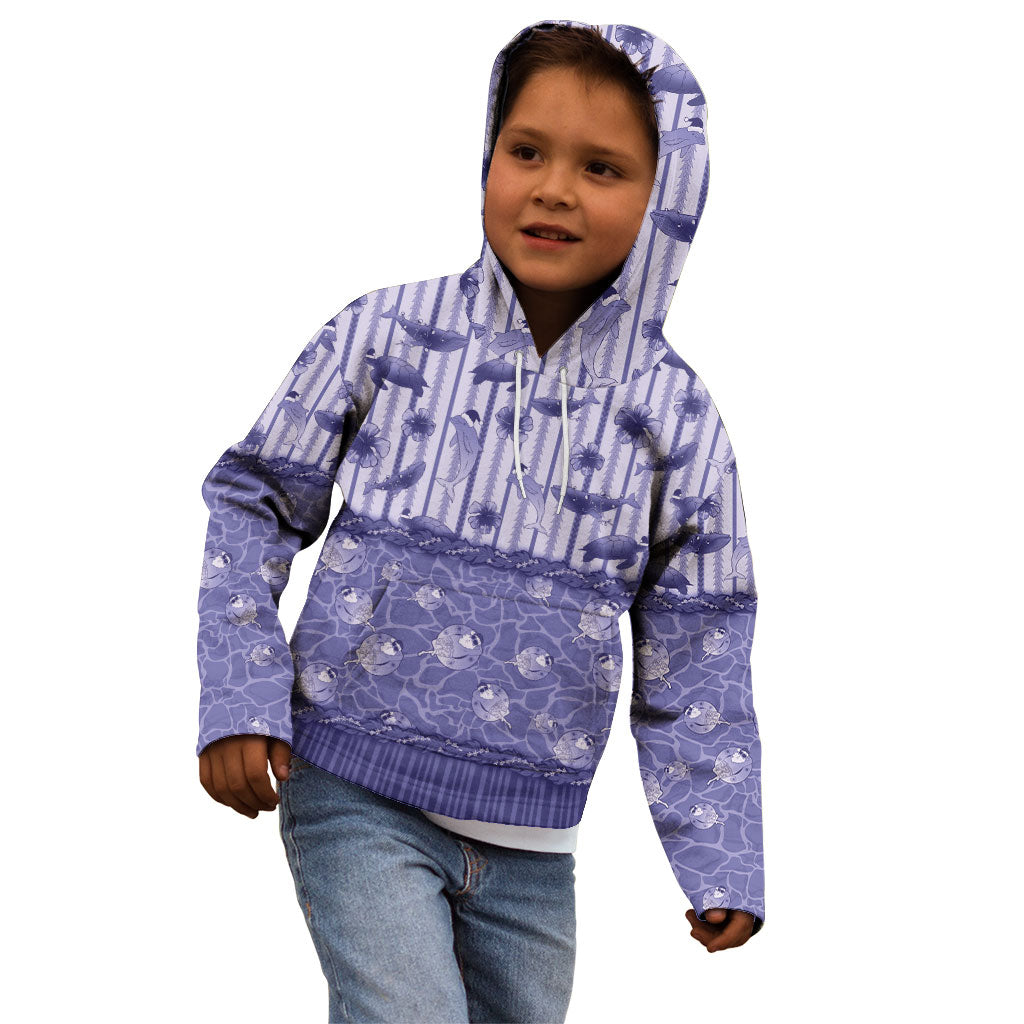 Hawaii Christmas In July Kid Hoodie Amethyst Purple Mele Kalikimaka Sea Animals