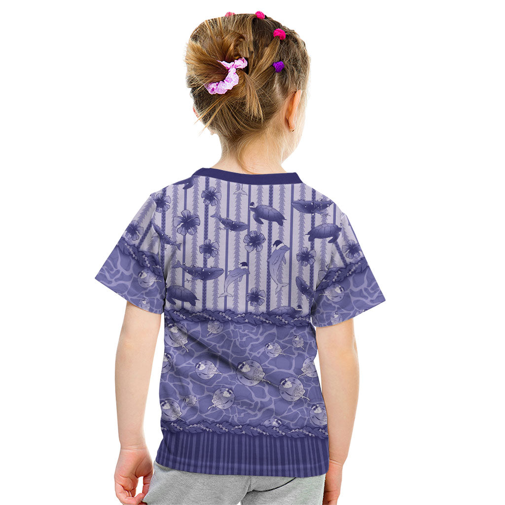 Hawaii Christmas In July Kid T Shirt Amethyst Purple Mele Kalikimaka Sea Animals