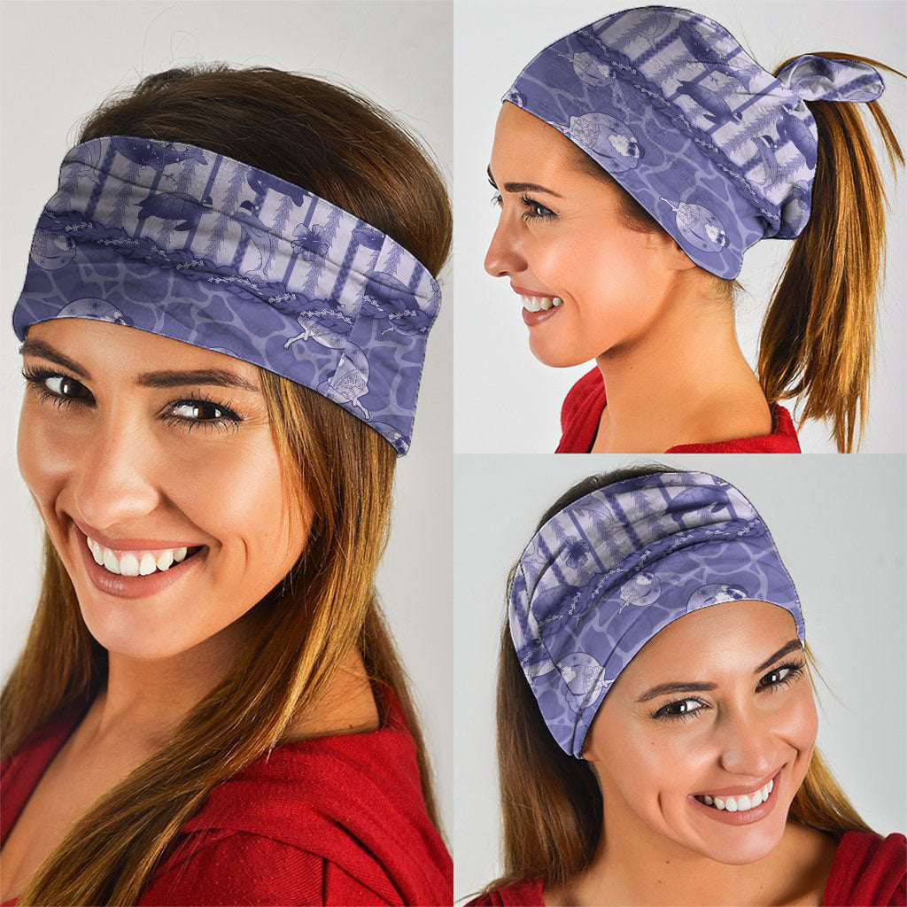 Hawaii Christmas In July Neck Gaiter Amethyst Purple Mele Kalikimaka Sea Animals