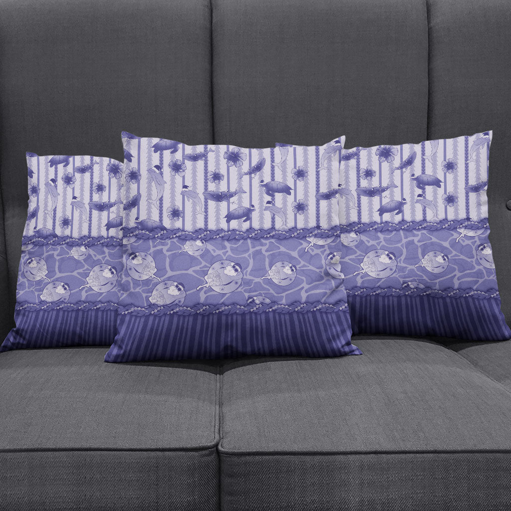 Hawaii Christmas In July Pillow Cover Amethyst Purple Mele Kalikimaka Sea Animals