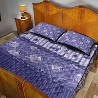 Hawaii Christmas In July Quilt Bed Set Amethyst Purple Mele Kalikimaka Sea Animals