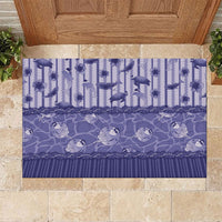 Hawaii Christmas In July Rubber Doormat Amethyst Purple Mele Kalikimaka Sea Animals