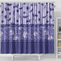Hawaii Christmas In July Shower Curtain Amethyst Purple Mele Kalikimaka Sea Animals