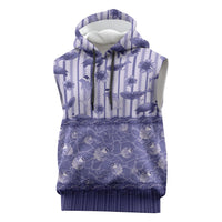 Hawaii Christmas In July Sleeveless Hoodie Amethyst Purple Mele Kalikimaka Sea Animals