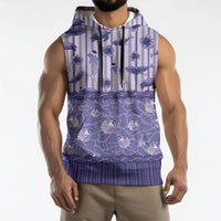 Hawaii Christmas In July Sleeveless Hoodie Amethyst Purple Mele Kalikimaka Sea Animals