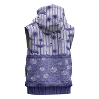 Hawaii Christmas In July Sleeveless Zip Hoodie Amethyst Purple Mele Kalikimaka Sea Animals