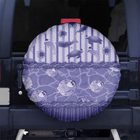 Hawaii Christmas In July Spare Tire Cover Amethyst Purple Mele Kalikimaka Sea Animals
