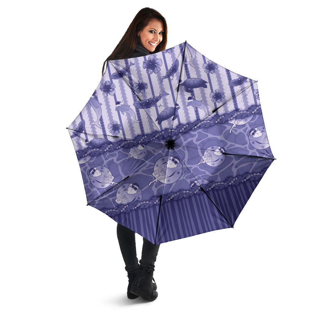 Hawaii Christmas In July Umbrella Amethyst Purple Mele Kalikimaka Sea Animals