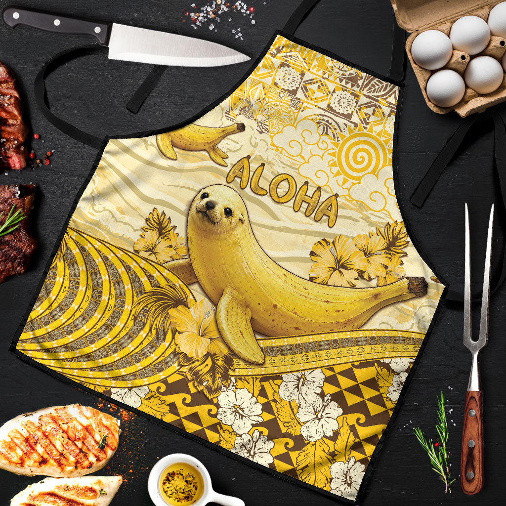 Hawaii Banana Seal Apron Ilio Holo I Ka Uaua Aloha