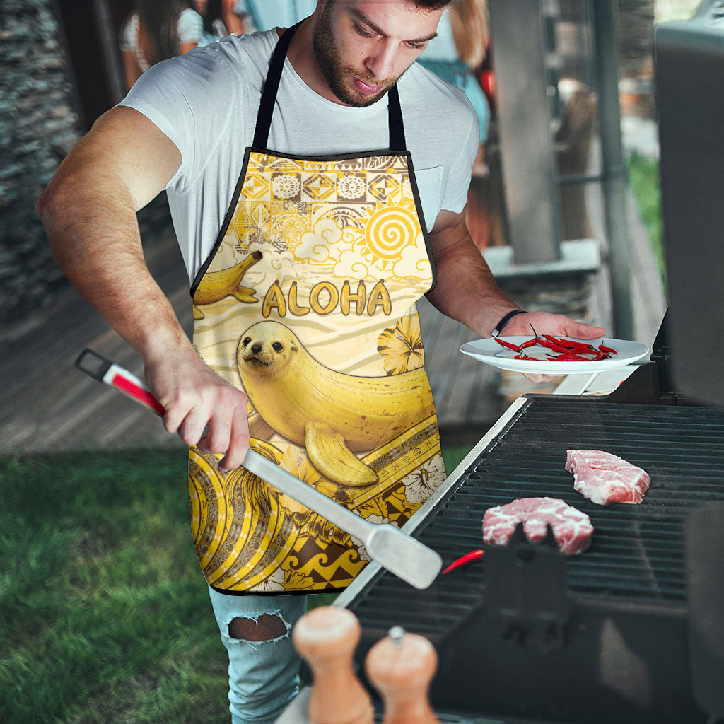 Hawaii Banana Seal Apron Ilio Holo I Ka Uaua Aloha