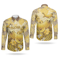 Hawaii Banana Seal Couples Matching Mermaid Dress and Long Sleeve Button Shirt Ilio Holo I Ka Uaua Aloha